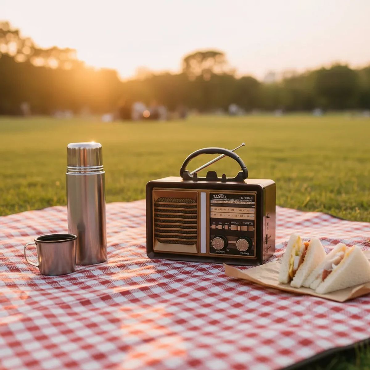 GENERICO - Radio Retro Bluetooth Solar Y Recargable Marrón