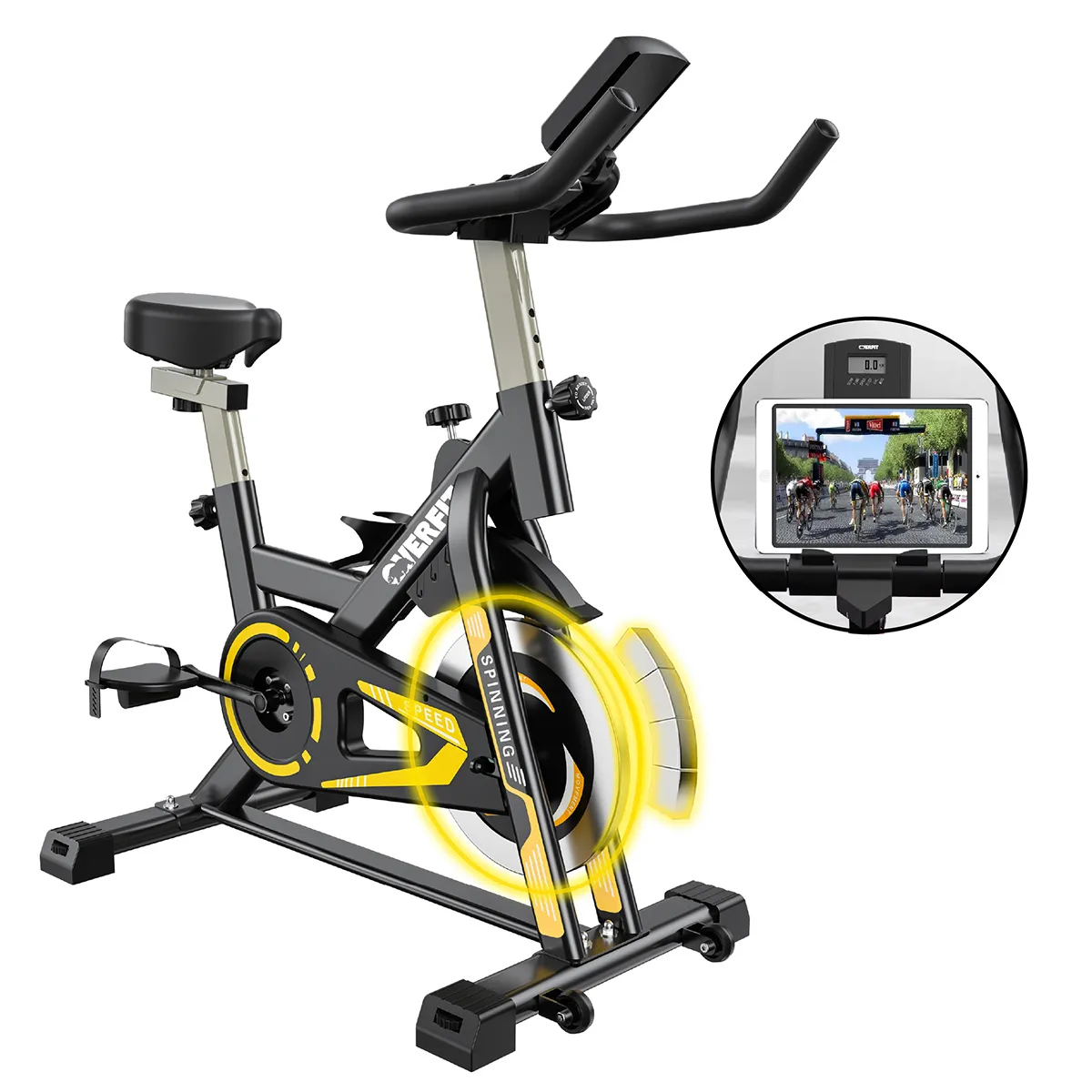 OVERFIT - Bicicleta Spinning Magnetica Pro Overfit Estatica Gym 6kg