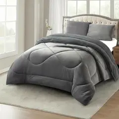 GENERICO - COBERTOR CON CHIPORRO KING PLUSH UNICOLOR MODERNO DE INVIERNO TF
