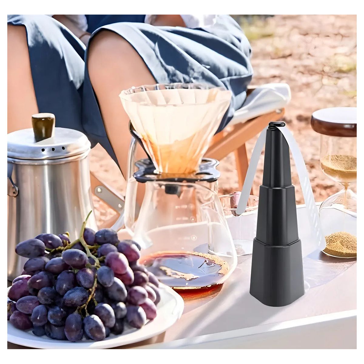 BELKRA - Espanta Moscas Abejas Bichos Mesa Jardin Ventilador Pack X2