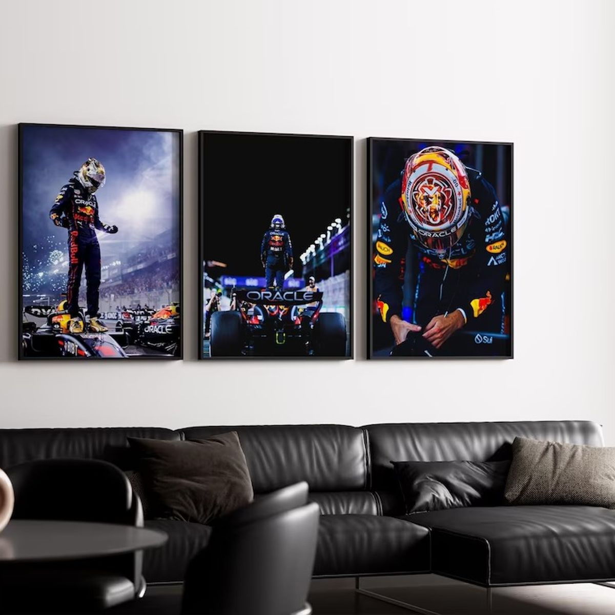 GENERICO - Set Cuadros Red Bull Racing F1 Campeón  Fórmula 1+ Marco Negro