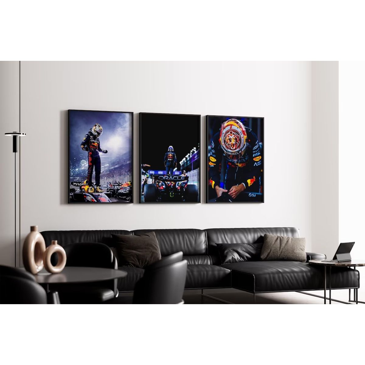 GENERICO - Set Cuadros Red Bull Racing F1 Campeón  Fórmula 1+ Marco Negro