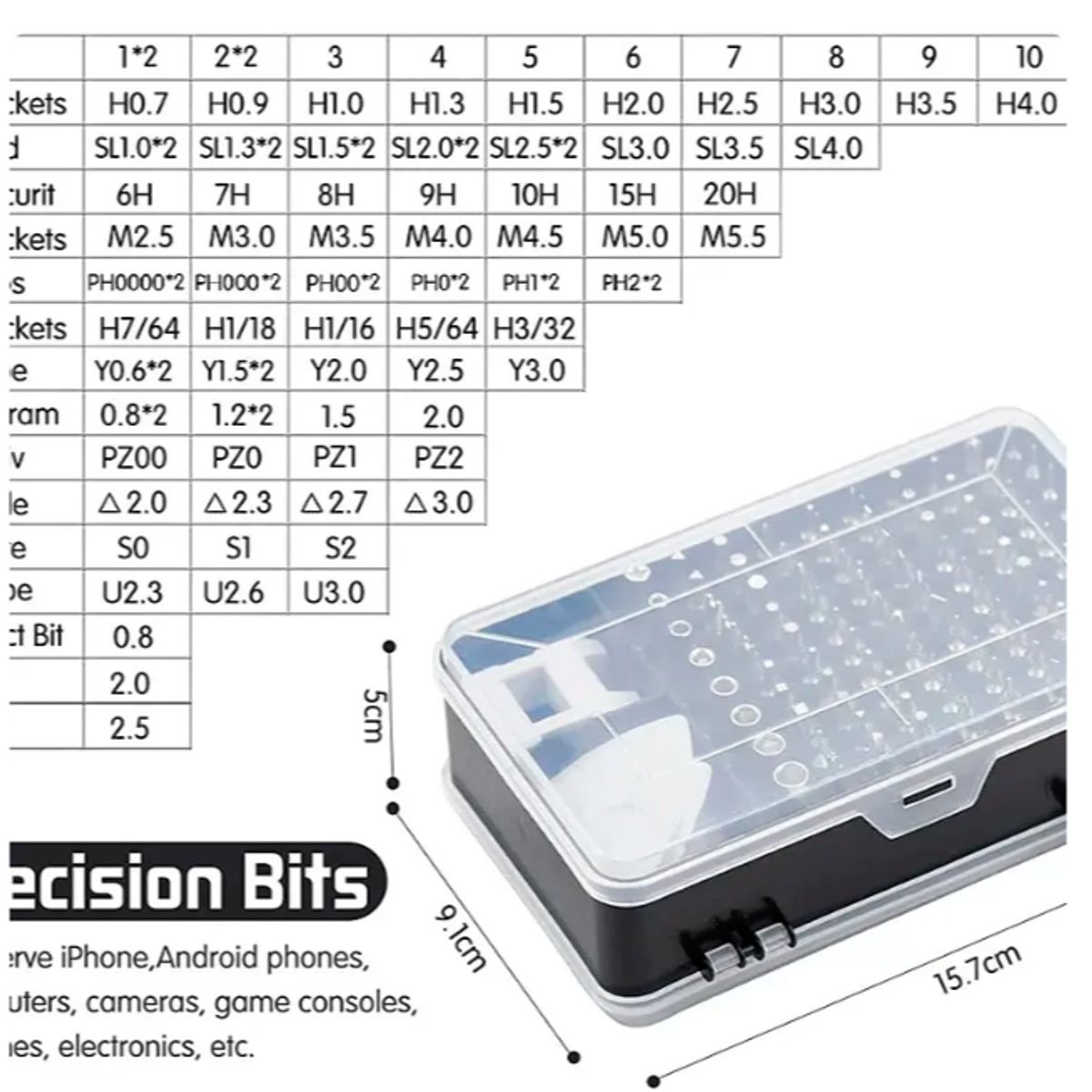 GENERICO - Set 115 Destornilladores Precision Torx Magnetico