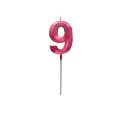 GENERICO - Vela fucsia metalizada numero 9