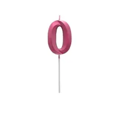 GENERICO - Vela fucsia metalizada numero 0
