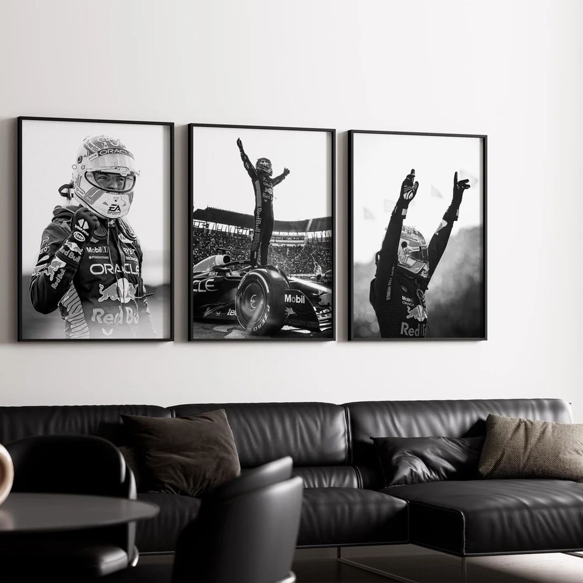 GENERICO - Set Cuadros Red Bull Racing F1 Max Verstappen Fórmula 1+ Marco Negro