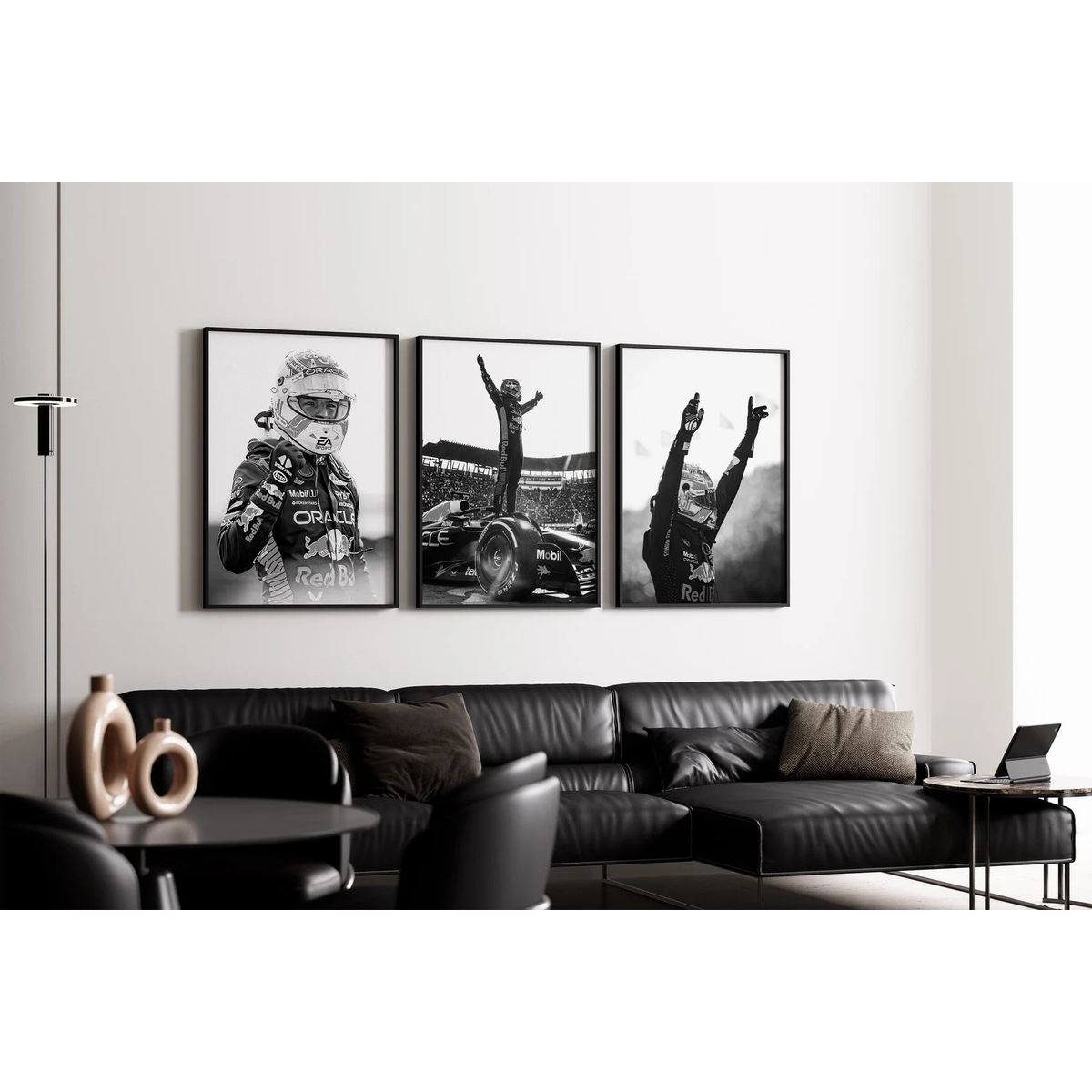 GENERICO - Set Cuadros Red Bull Racing F1 Max Verstappen Fórmula 1+ Marco Negro