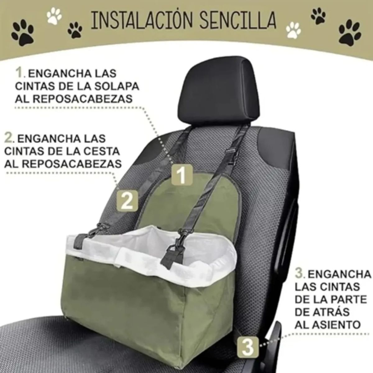 MOVI - ASIENTO DE MASCOTAS PARA AUTO