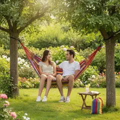 MOVI - Hamaca 2 Plazas Ideal para Jardín, Patio o Camping
