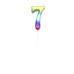 GENERICO - Vela numero 7 multicolor 7cm