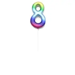 GENERICO - Vela numero 8 multicolor 7cm