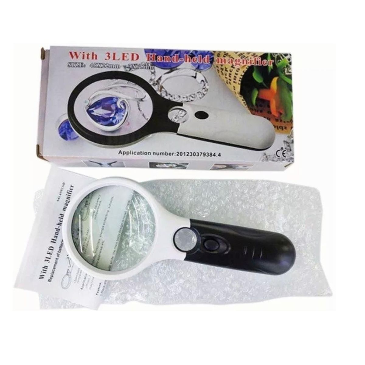 GENERICO - Lupa De Mano Con 3 Luces Led Aumento
