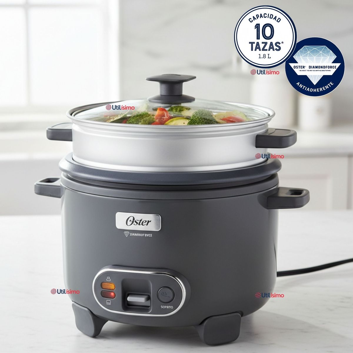 OSTER - Oster Arrocera 3en1,Recubrimiento Antiadherente 1,8 L Oster DiamondForcen,CKSTRC10DFSKE Version 2026