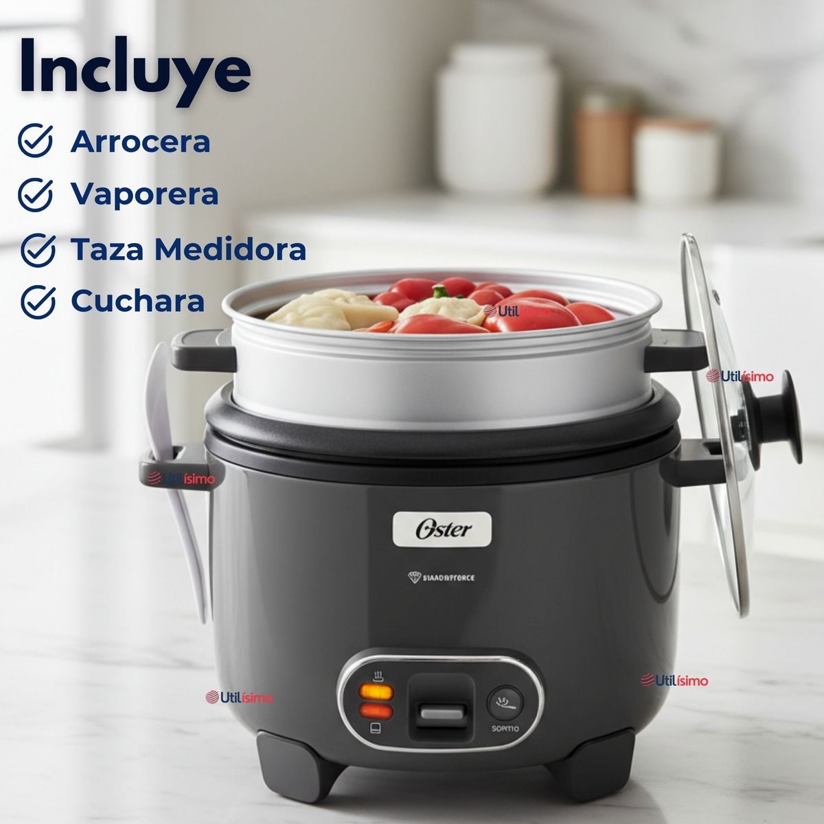 OSTER - Oster Arrocera 3en1,Recubrimiento Antiadherente 1,8 L Oster DiamondForcen,CKSTRC10DFSKE Version 2026
