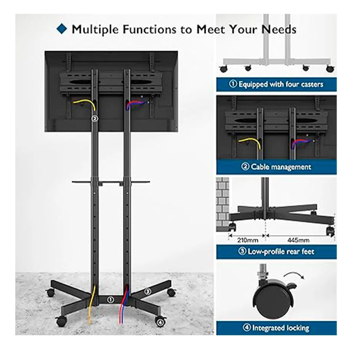 IRM - Soporte Tv Base Portatil Con Ruedas 32-70 Pulgadas