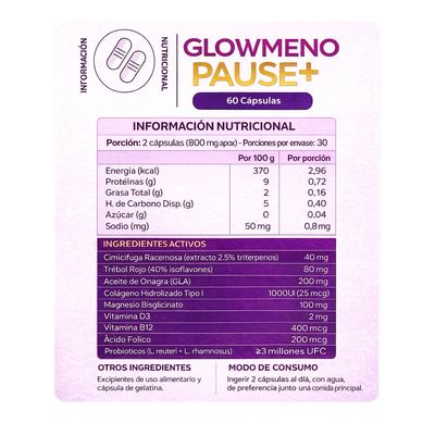Imagen 2 del producto Glow Meno FloraSoul 60 Cápsulas – Suplemento Alimenticio para Bienestar Femenino