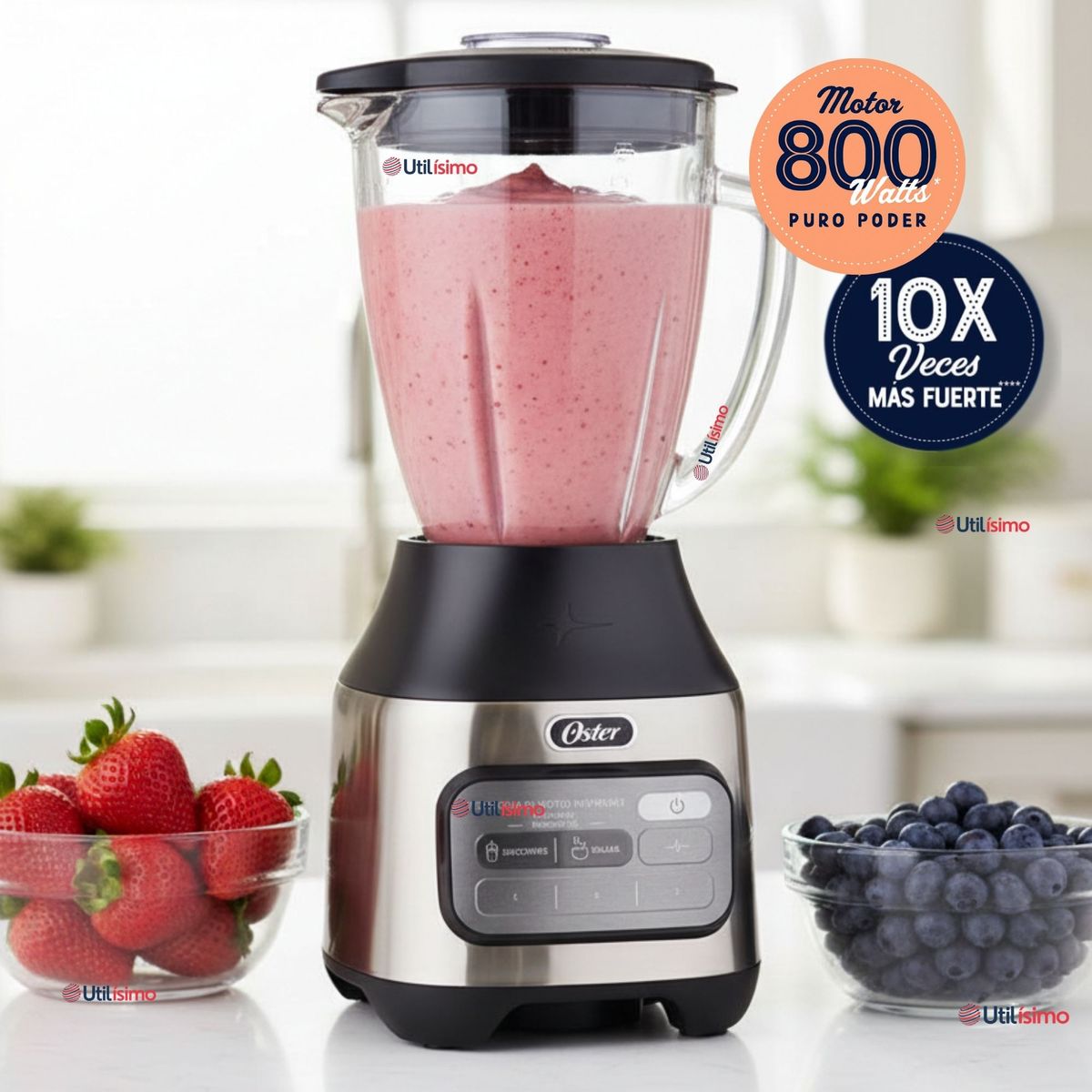 OSTER - Licuadora Oster® con tecnología reversible, 2 programas automáticos y 3 velocidades más pulso