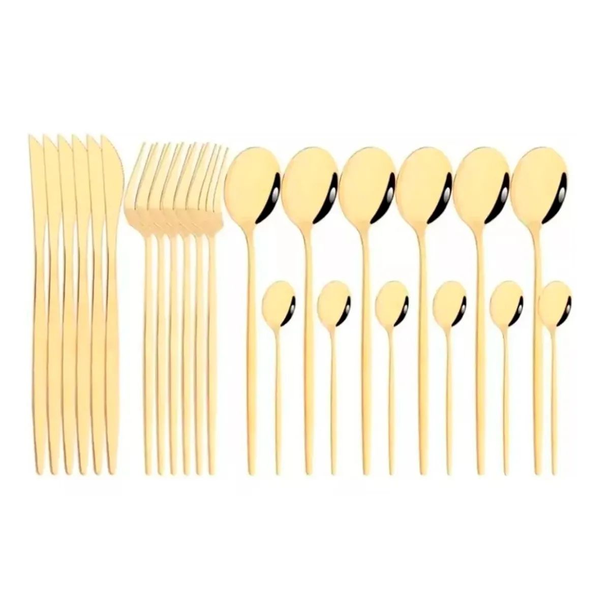 IRM - Set Cubiertos Acero Inoxidable 24 Piezas Color Dorados