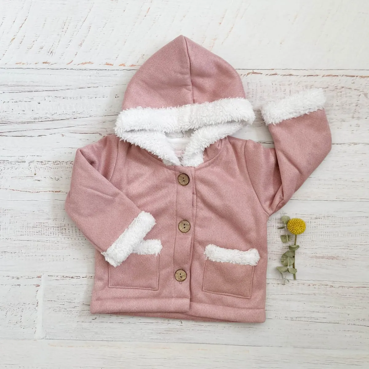 WAWA BABY DESIGN - Chaqueta Noa Polar Rosado Bebé Algodón Pima