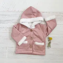 WAWA BABY DESIGN - Chaqueta Noa Polar Rosado Bebé Algodón Pima