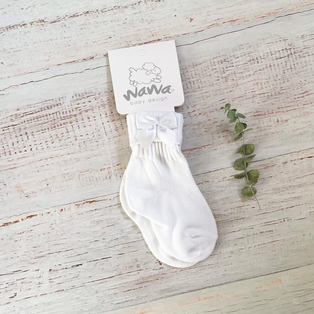 WAWA BABY DESIGN - CALCETINES BLANCOS ALGODÓN NIÑA