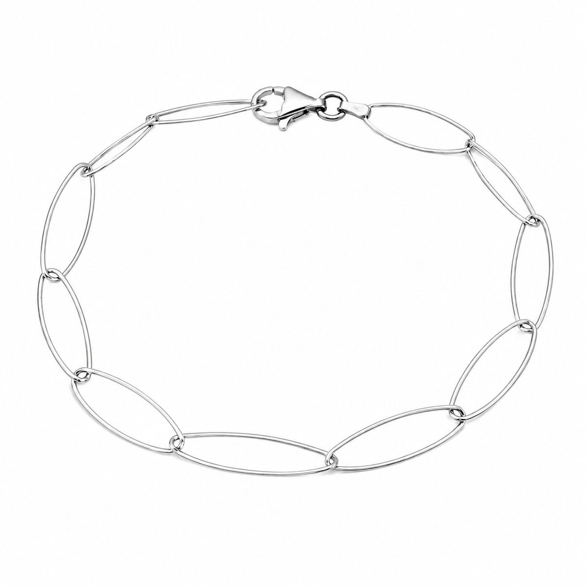 JOYAS MYTOKE - Pulsera Fina Juvenil Ovalada Clasica Plata 925 Mujer