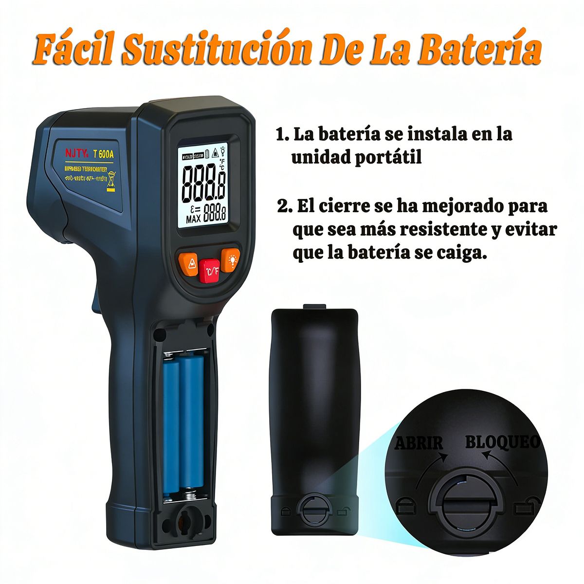 GENERICO - Pistola Termómetro Infrarrojo -50 A 600 °C Cocinar Industria