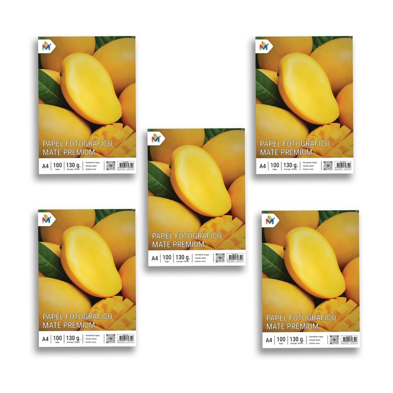 Combo 5 Papel Mate A4 130g - 500 Hojas Inkjet Profesional