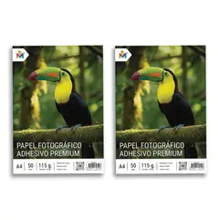 MALIK - 2x Papel Adhesivo A4 115g - 100 Hojas 5760 Dpi Ultra Brillo