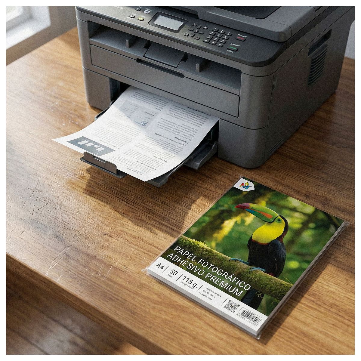 MALIK - Pack x10 Papel Adhesivo A4 115g - 500 Hojas Fotos Brillantes