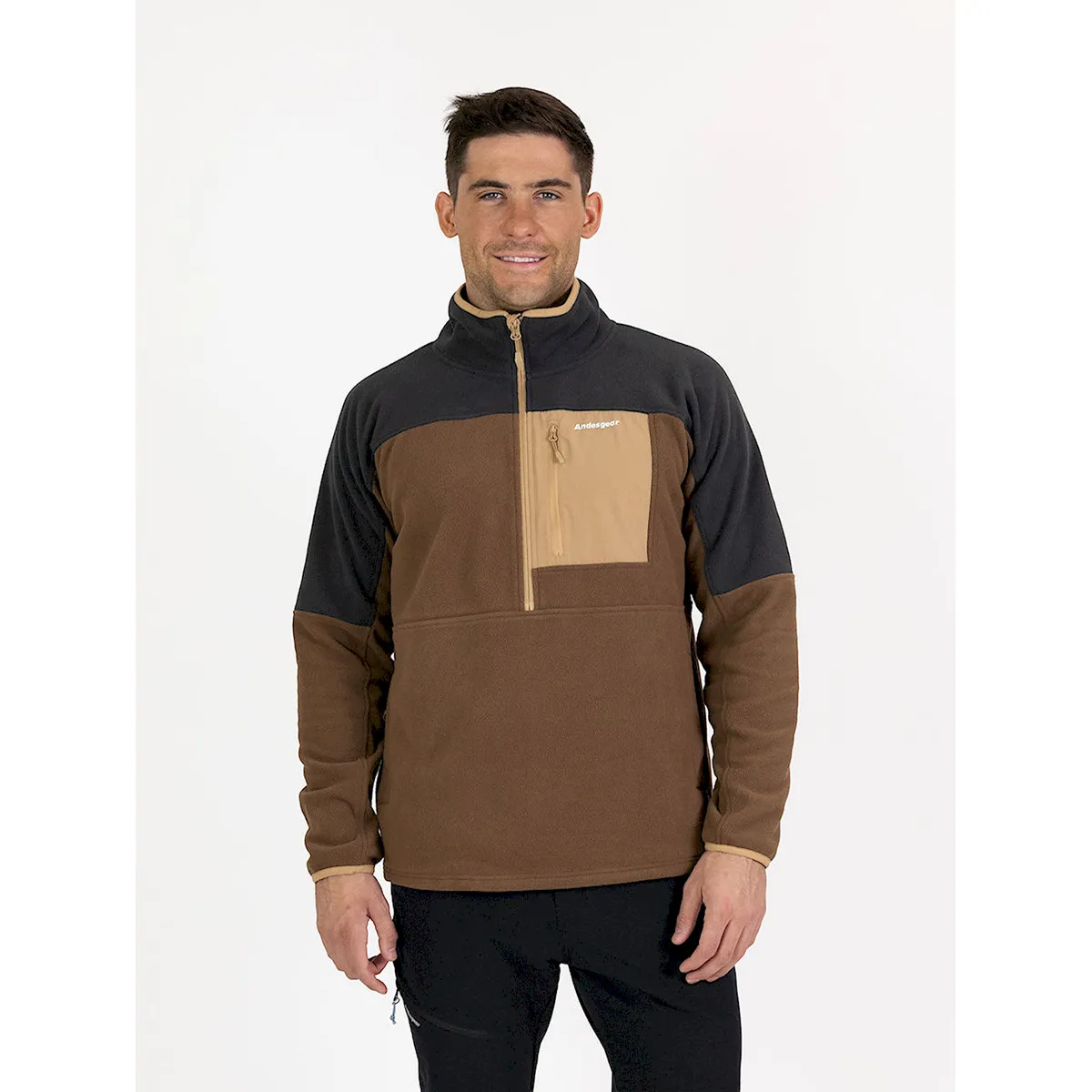 ANDESGEAR - Polar Hombre Andesgear New Maihue 1/2 Marrón