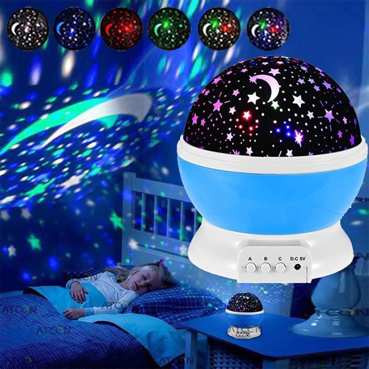 MOVI - Lámpara Proyector Estrellas LED para Niños  Luz Nocturna Decorativa