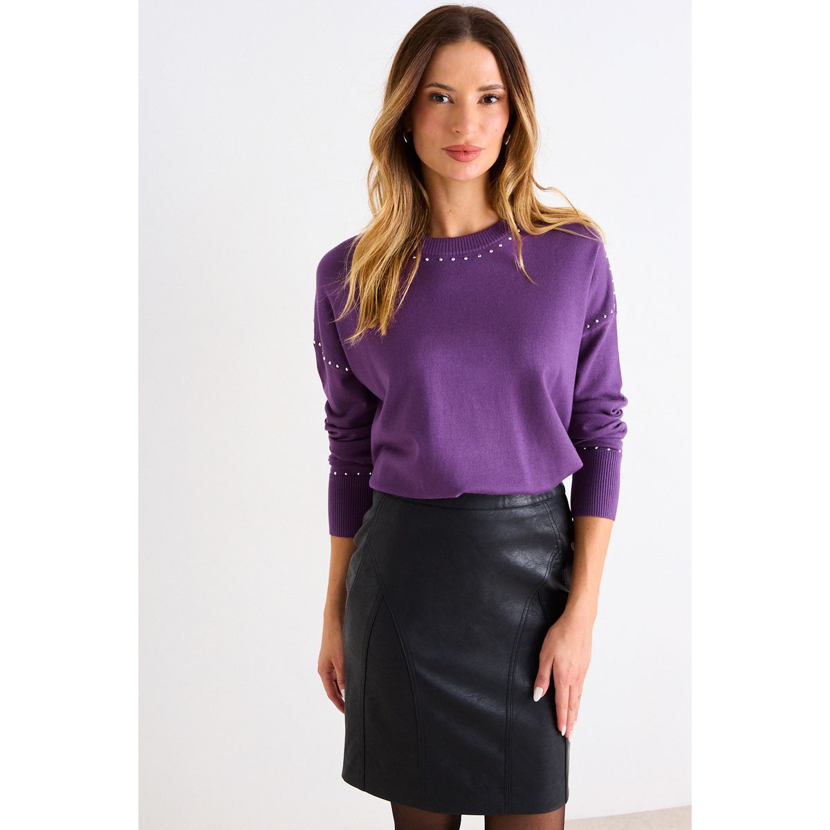 ASH - Sweater Cuello Redondo Mujer Morado Ash