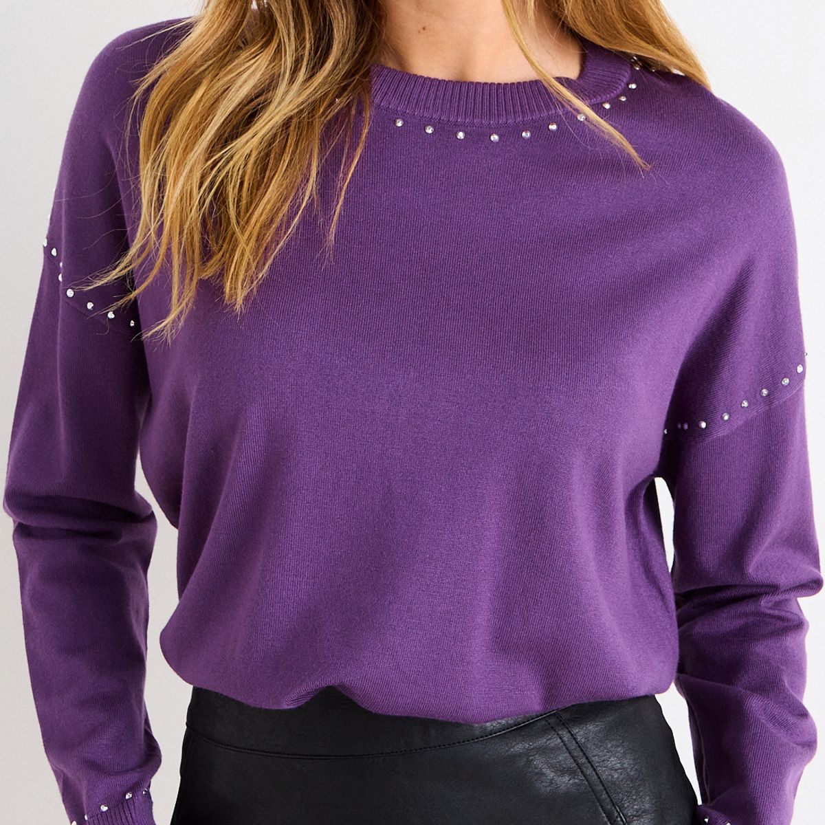 ASH - Sweater Cuello Redondo Mujer Morado Ash