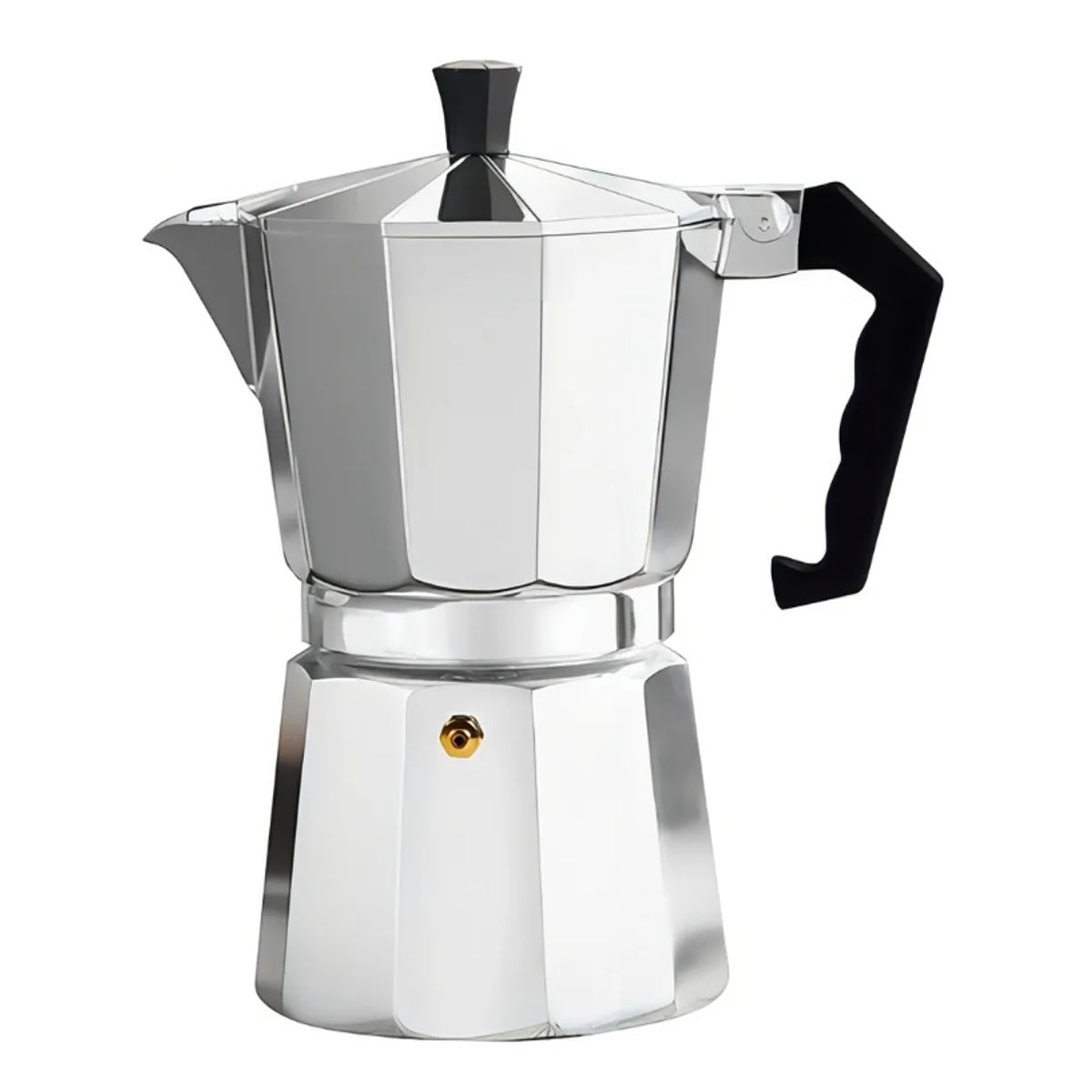 GENERICO - Cafetera Italiana De Aluminio 6 Tazas Cafe Desayuno Gris