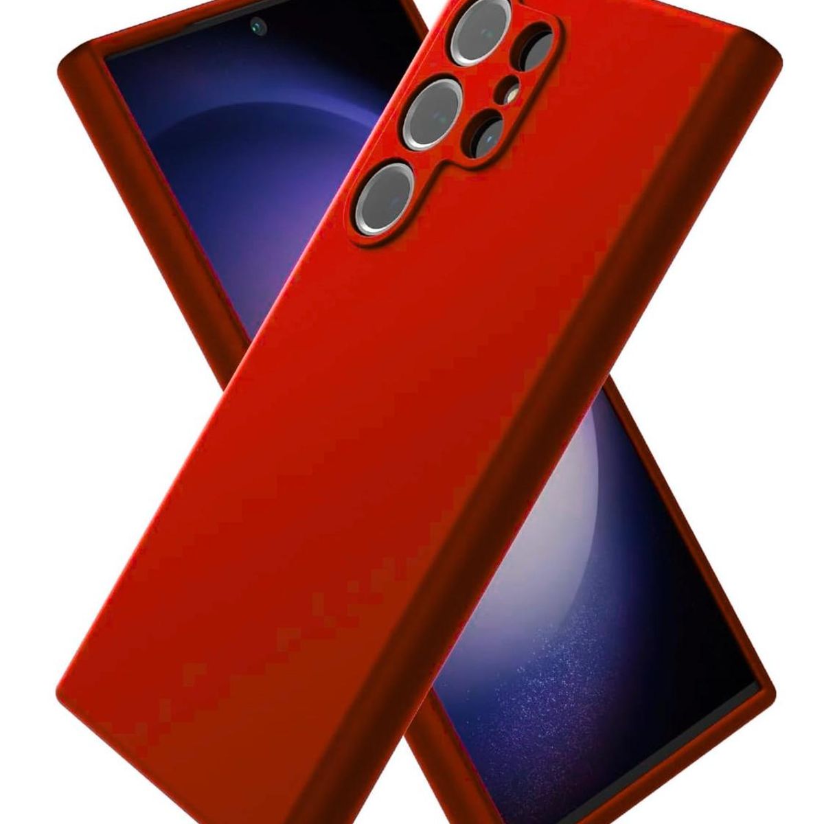 GENERICO - Carcasa para Samsung S22 Ultra Silicona Reforzada - Rojo