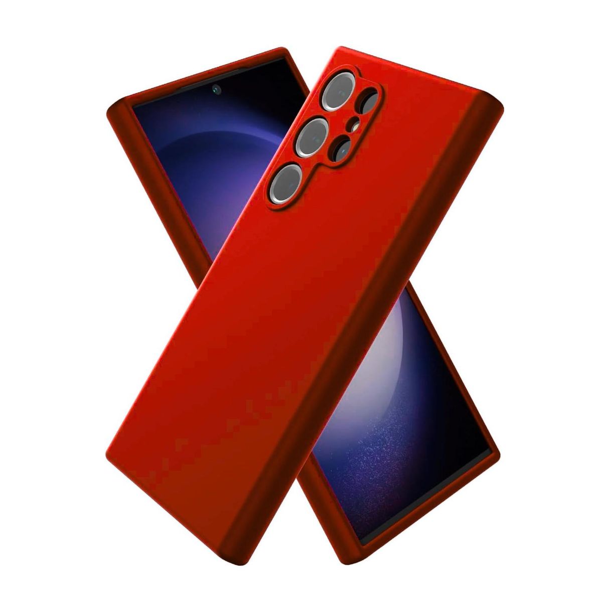 GENERICO - Carcasa para Samsung S22 Ultra Silicona Reforzada - Rojo