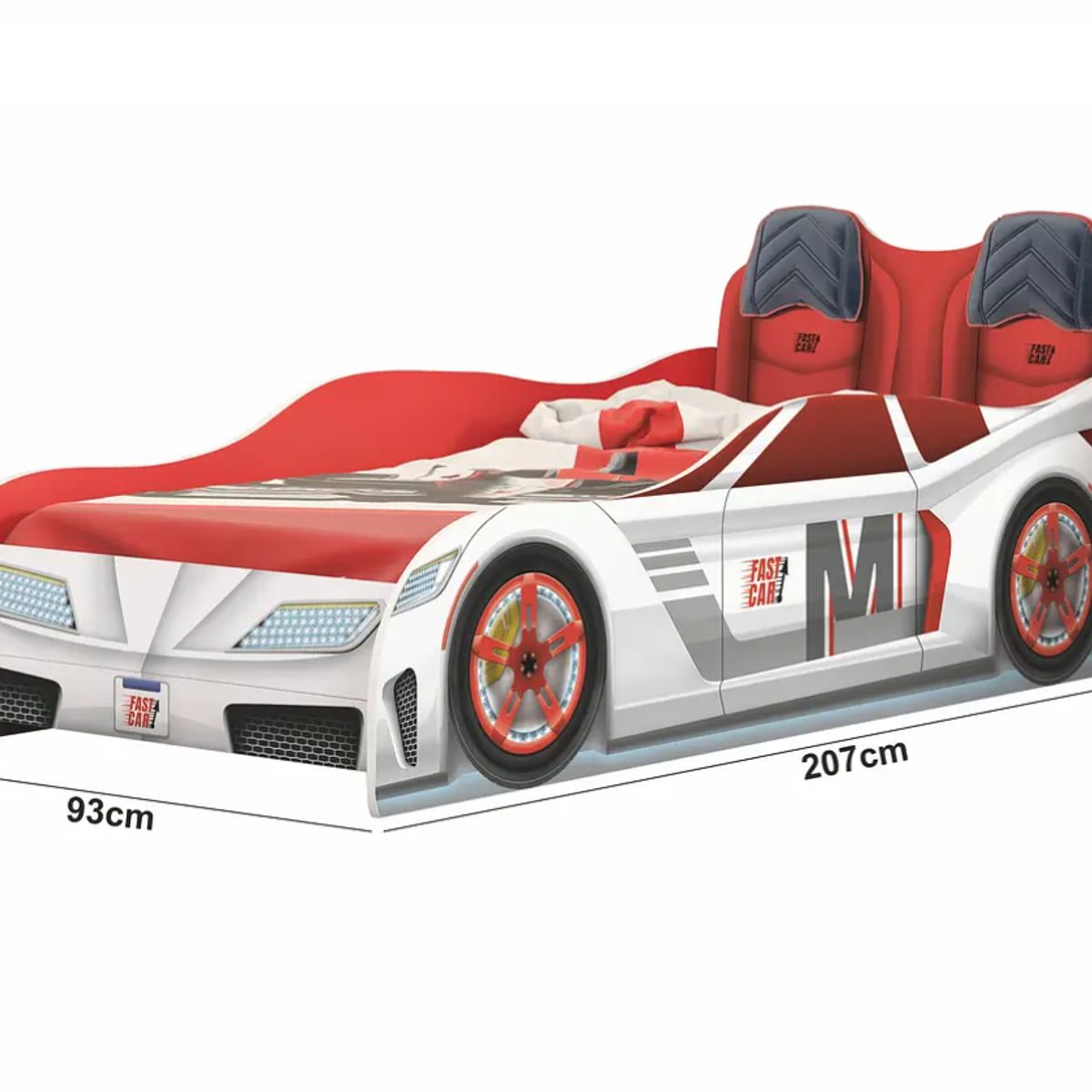 KIDSCOOL - Cama Infantil Fast Car Blanco
