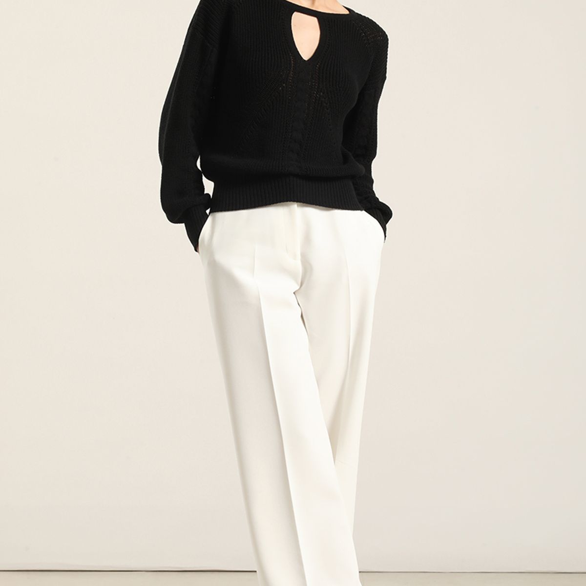 LIOLA - Jersey Punto Fantasia Negro Liola