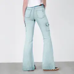 RAINDOOR - Pants Flare Cargo Verde Mujer