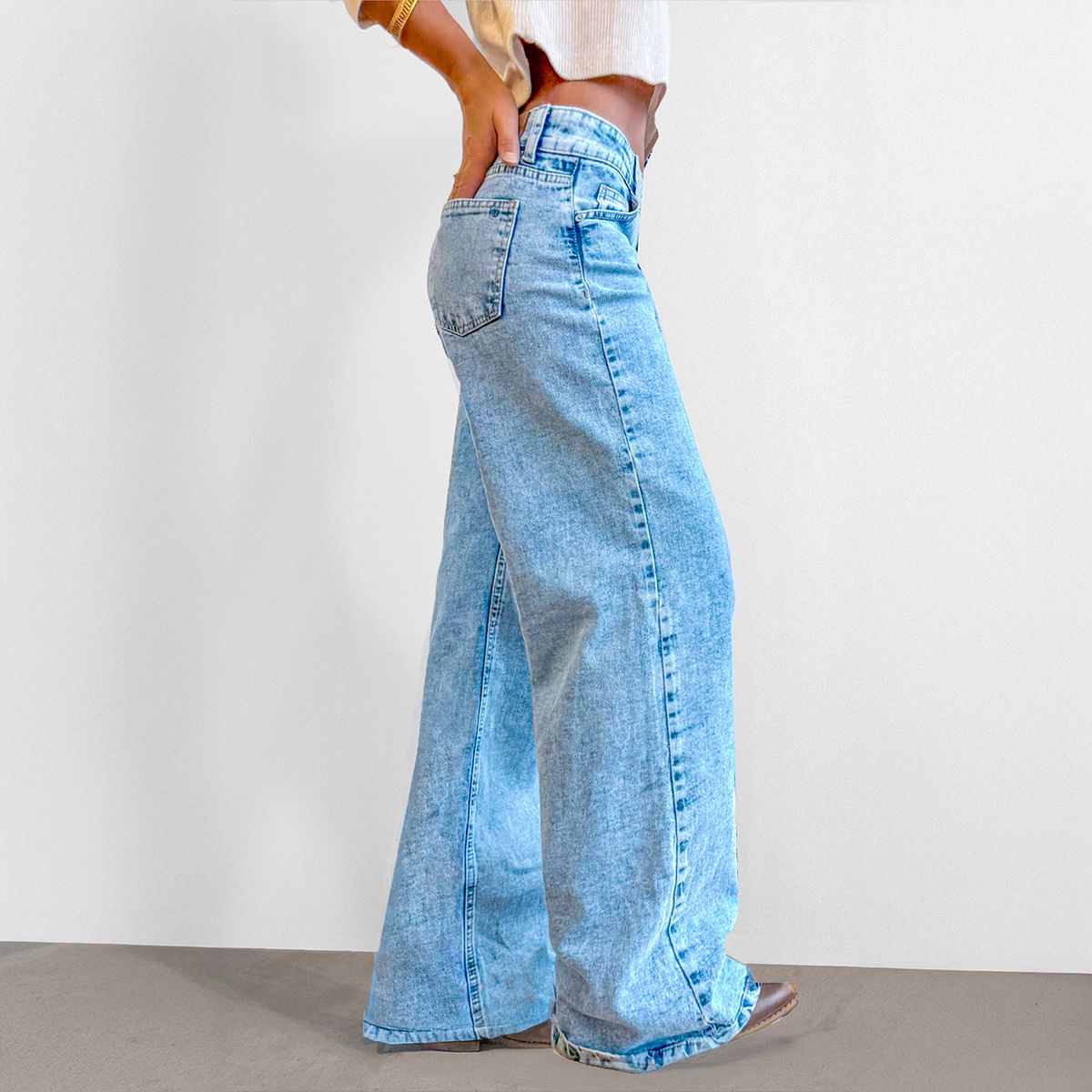 RAINDOOR - Pantalón Tiro Bajo Azul Mujer Raindoor