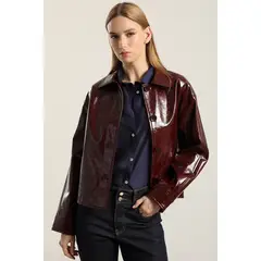 LIOLA - Chaqueta Efecto Charol,Burdeo