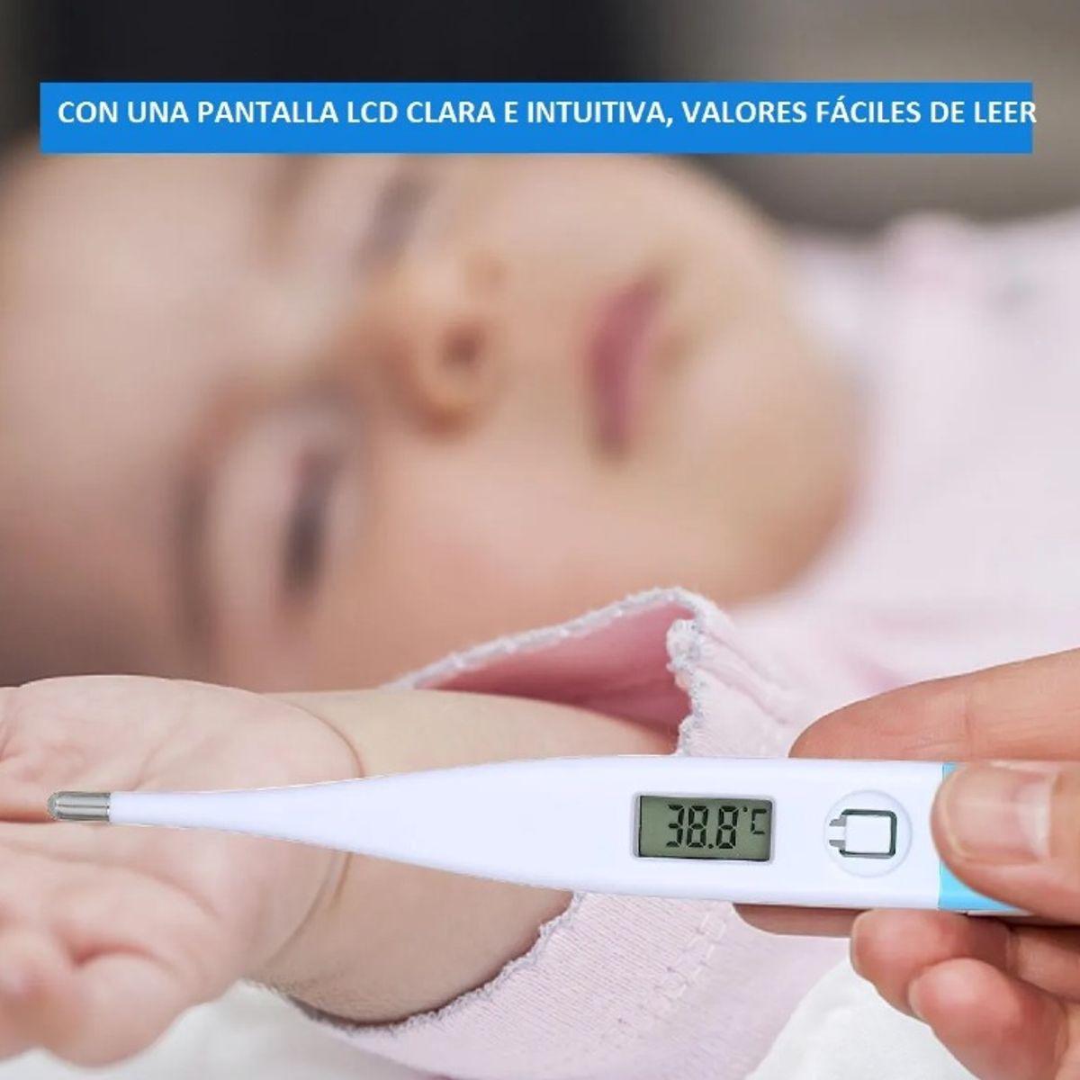 GENERICO - Termometro Digital Lcd Temperatura Bebe Niños AZUL