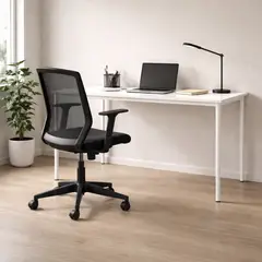 INDUMAC - Conjunto Back To School. Escritorio Versa blanca + Silla Giratoria Kiev