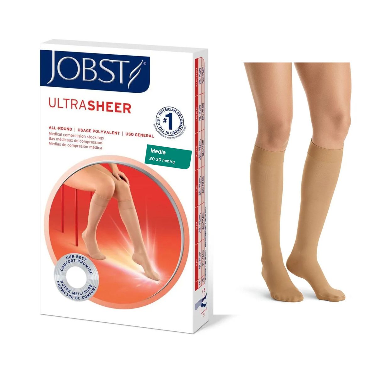 BSN MEDICAL - Media Compresiva Ultrasheer 20-30 Rodilla Talla M