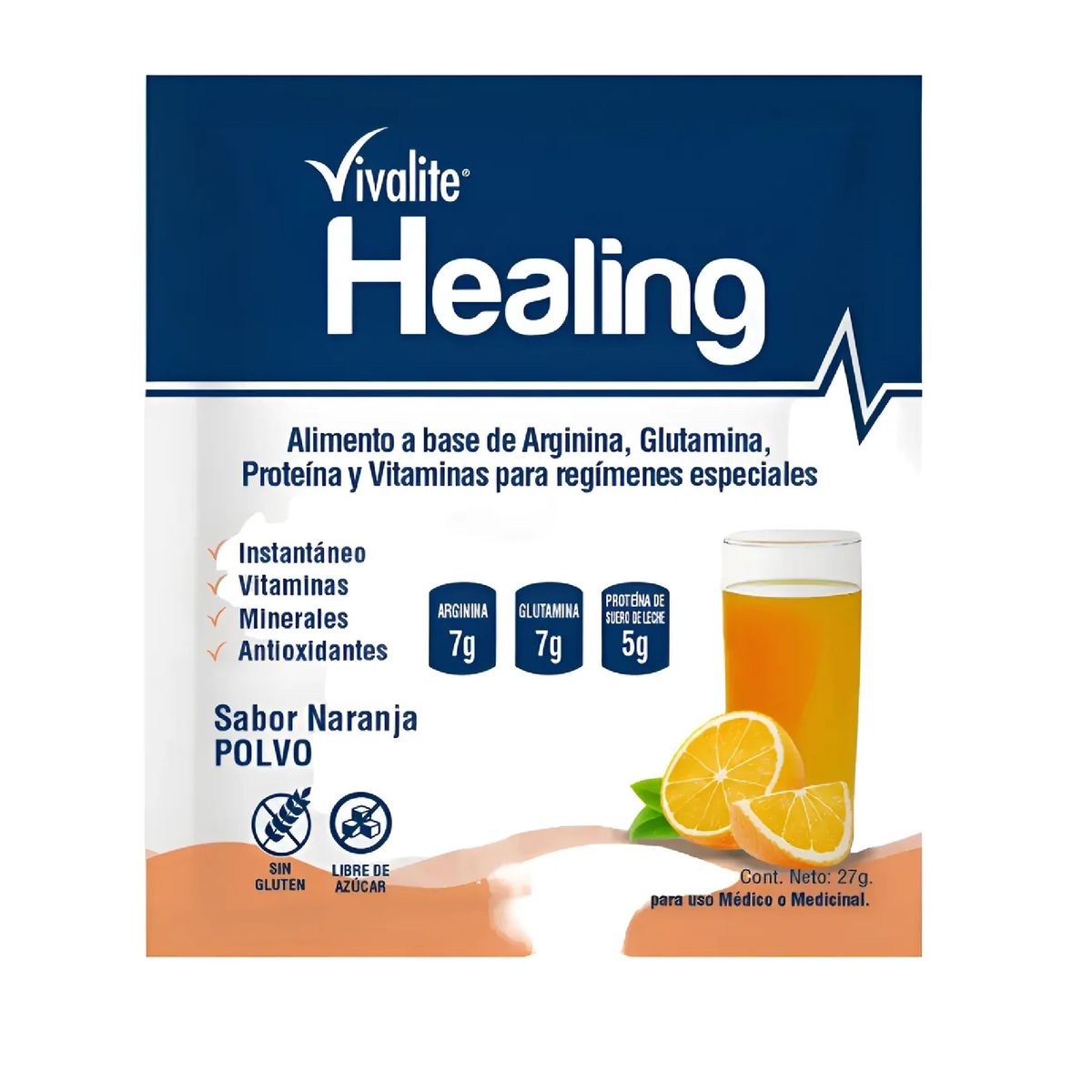 GENERICO - Vivalite Healing Suplemento Cicatrizacion Sobre Naranja