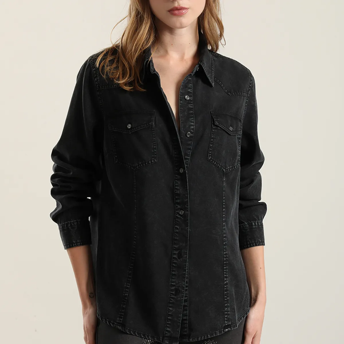 LIOLA - Camisa lyocell procesado, azul Liola