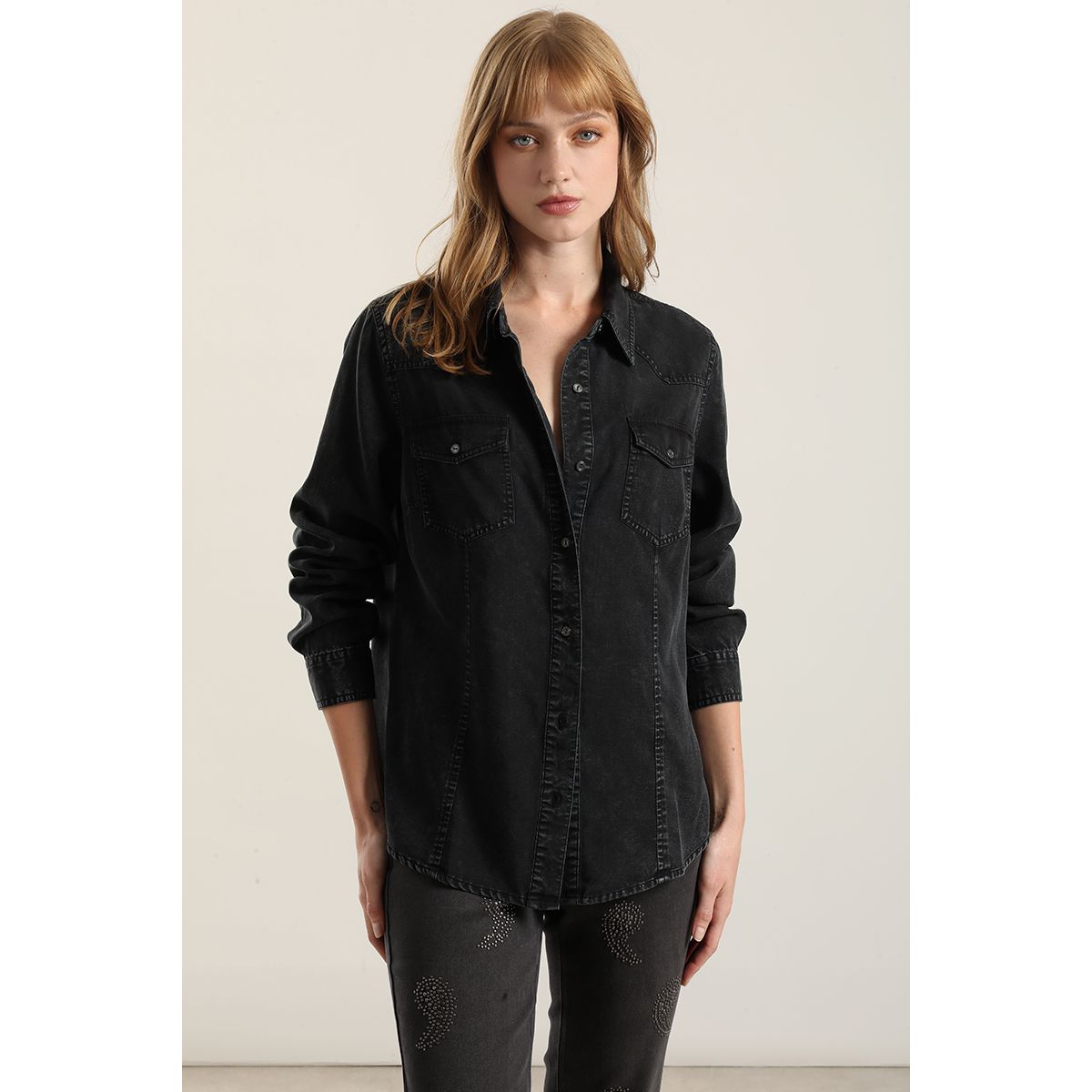 LIOLA - Camisa lyocell procesado, azul Liola