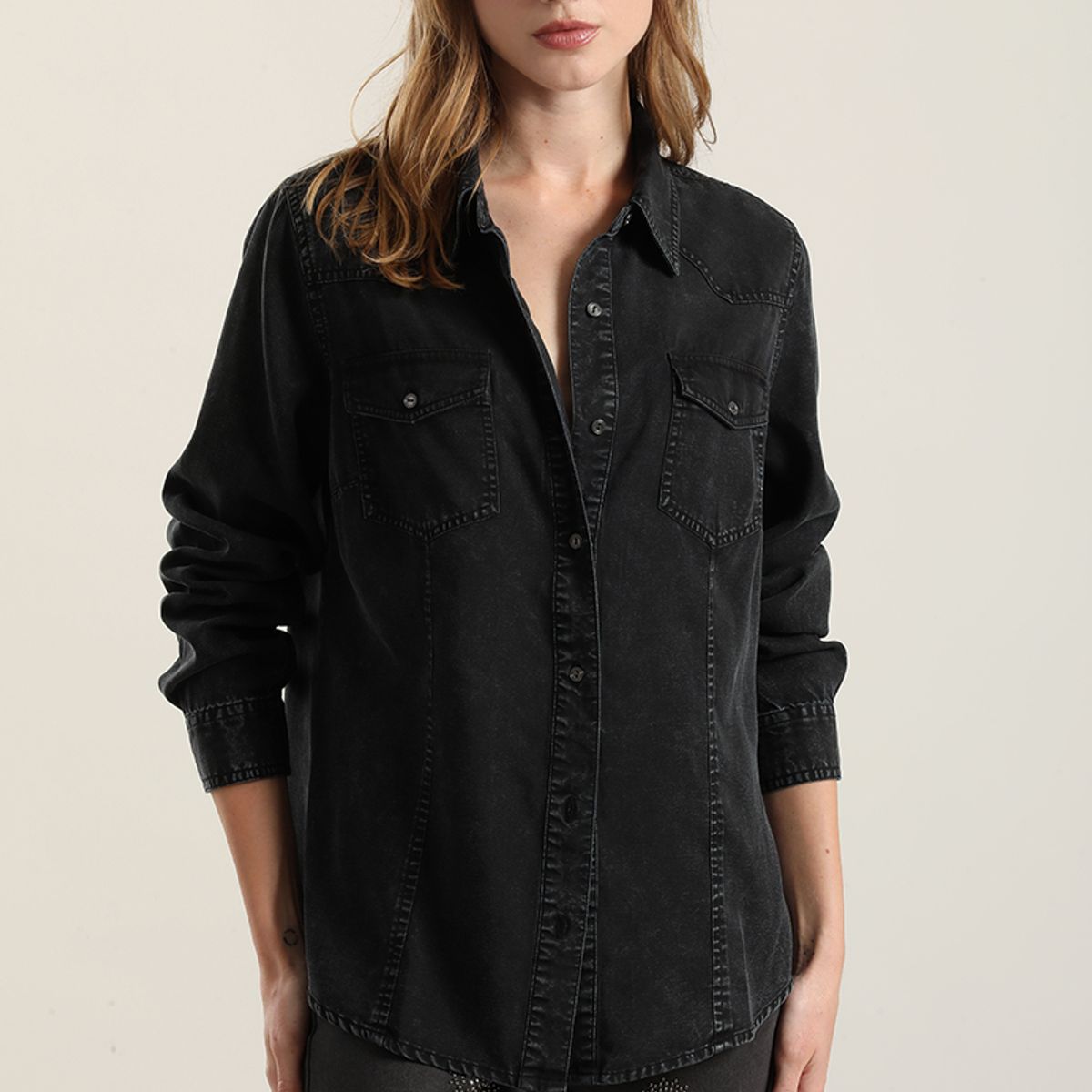 LIOLA - Camisa lyocell procesado, azul Liola