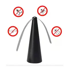 GENERICO - Pack x4 Abanico Ventilador Repelente De Moscas Portatil- Color Negro